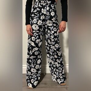 Zara Paper Bag Waist Linen Blend Pants